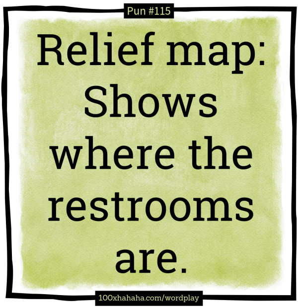 Relief map: Shows where the restrooms are.