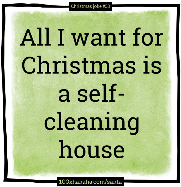 All I want for Christmas is a self-cleaning house