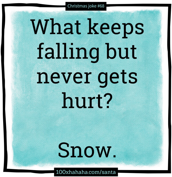 What keeps falling but never gets hurt? / / Snow.