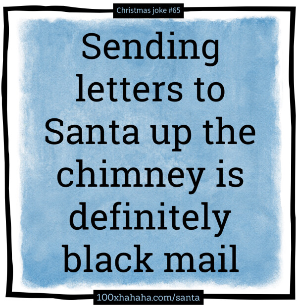 Sending letters to Santa up the chimney is definitely black mail