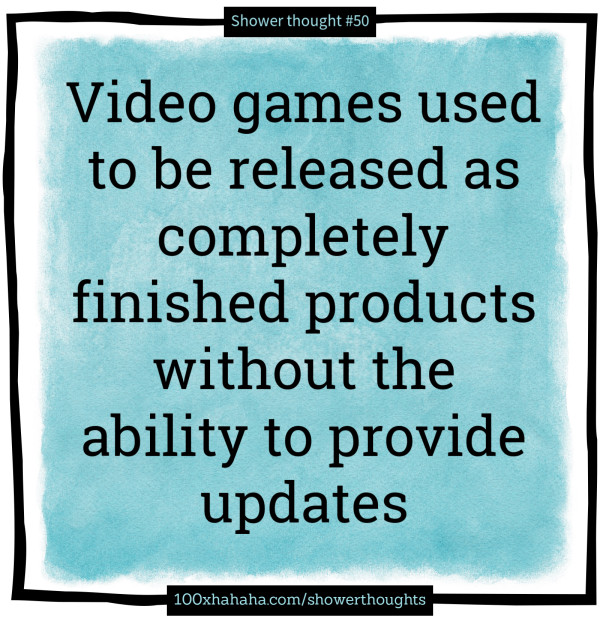 Video games used to be released as completely finished products without the ability to provide updates