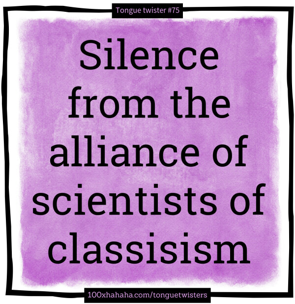 Silence from the alliance of scientists of classisism