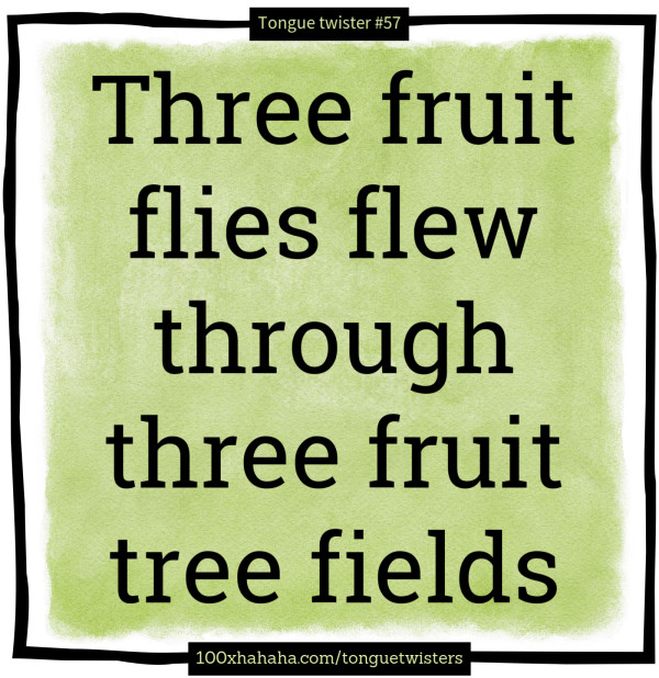 Three fruit flies flew through three fruit tree fields