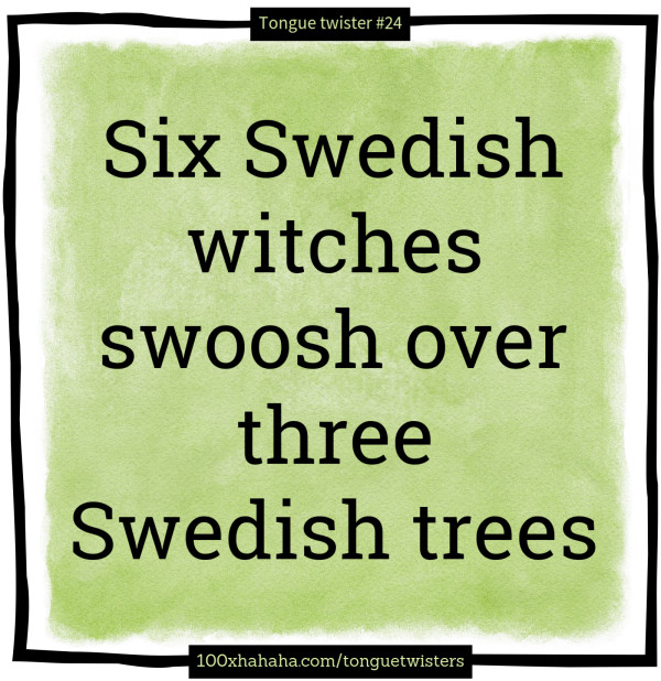 Six Swedish witches swoosh over three Swedish trees