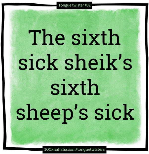 The sixth sick sheik's sixth sheep's sick
