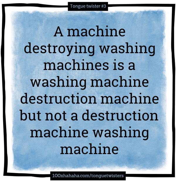 A machine destroying washing machines is a washing machine destruction machine but not a destruction machine washing machine