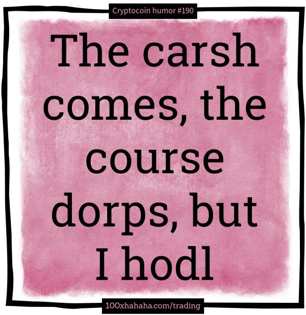 The carsh comes, the course dorps, but I hodl