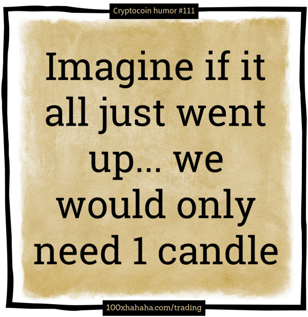 Imagine if it all just went up... we would only need 1 candle
