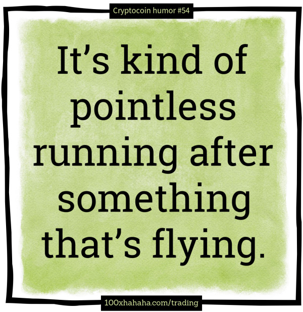 It's kind of pointless running after something that's flying.
