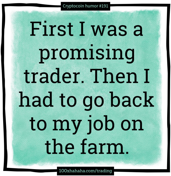 First I was a promising trader. Then I had to go back to my job on the farm.
