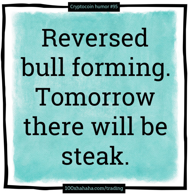Reversed bull forming. Tomorrow there will be steak.