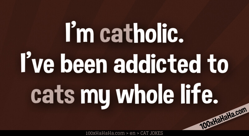 I'm catholic. I've been addicted to cats my whole life.