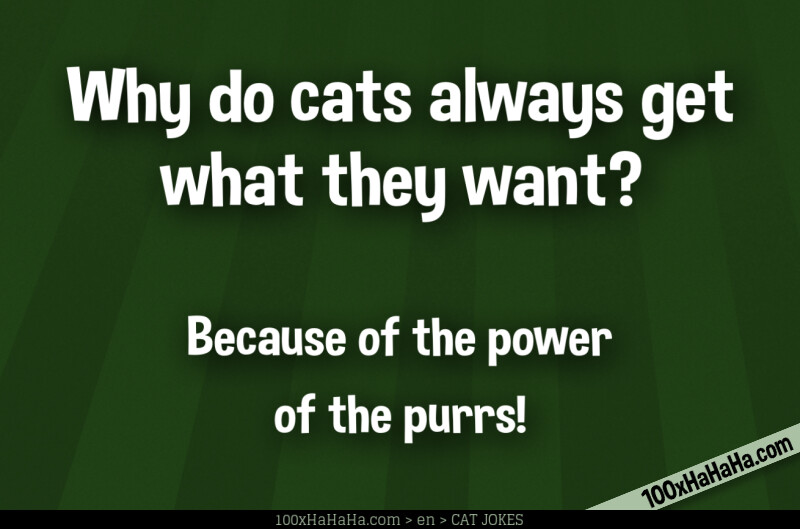 Why do cats always get what they want? / / Because of the power of the purrs!