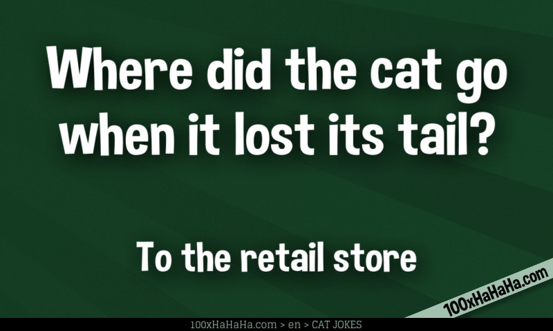 Where did the cat go when it lost its tail? / / To the retail store