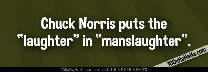 Chuck Norris puts the "laughter" in "manslaughter"