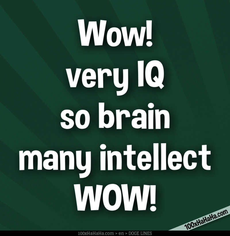 Wow! / very IQ / so brain / many intellect / WOW!