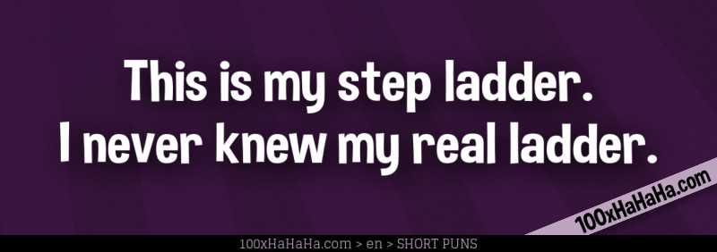 This is my step ladder. I never knew my real ladder.