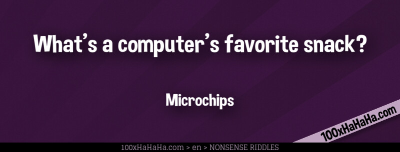 What's a computer's favorite snack? / / Microchips