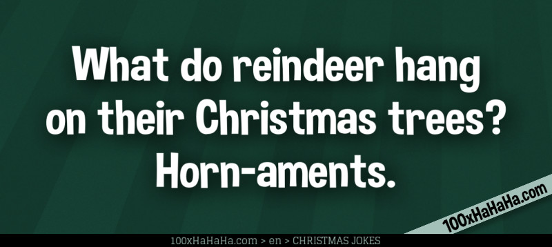 What do reindeer hang on their Christmas trees? Horn-aments.