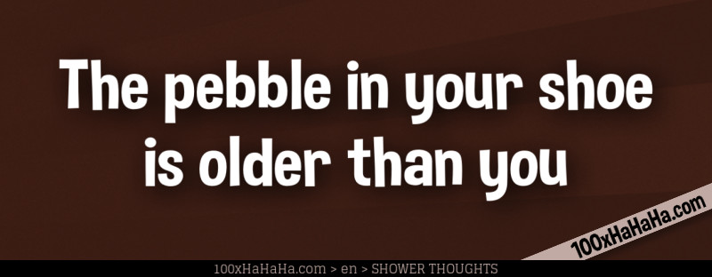 The pebble in your shoe is older than you
