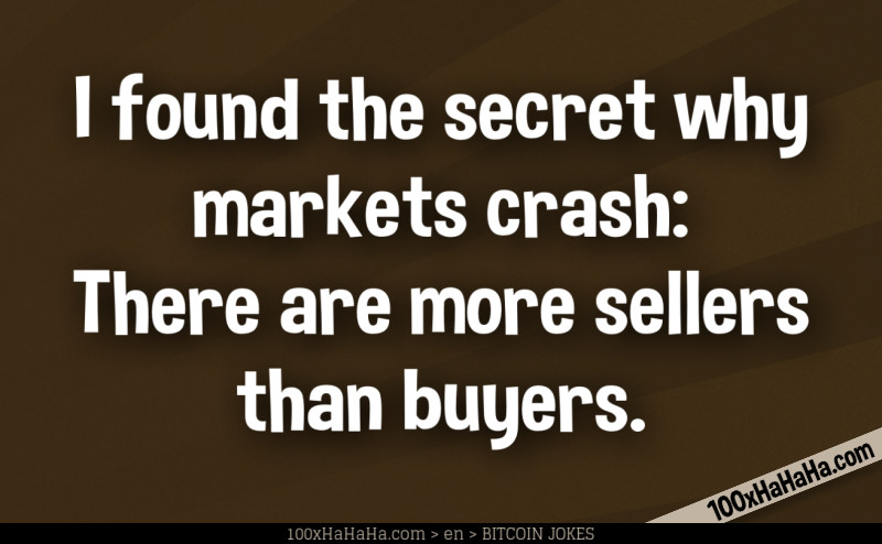 I found the secret why markets crash: There are more sellers than buyers.