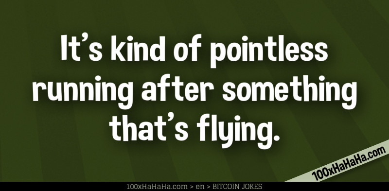 It's kind of pointless running after something that's flying.