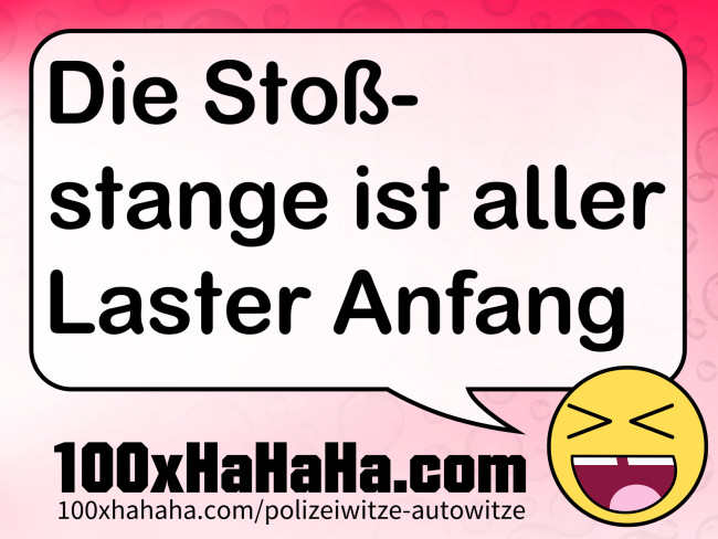 Die Stossstange ist aller Laster Anfang