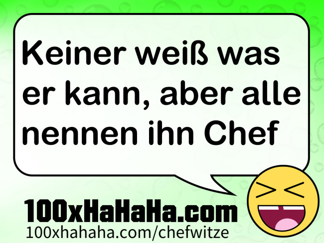 Keiner weiss was er kann, aber alle nennen ihn Chef