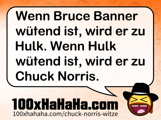 Wenn Bruce Banner wuetend ist, wird er zu Hulk. Wenn Hulk wuetend ist, wird er zu Chuck Norris