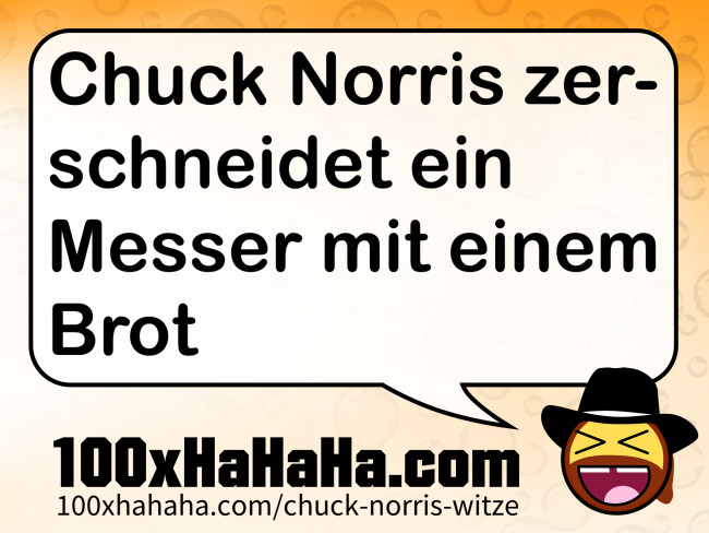 Chuck Norris zerschneidet ein Messer mit einem Brot