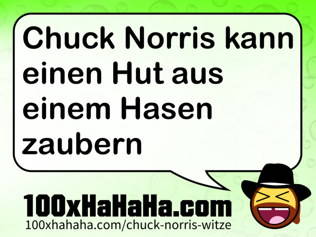 Chuck Norris kann einen Hut aus einem Hasen zaubern