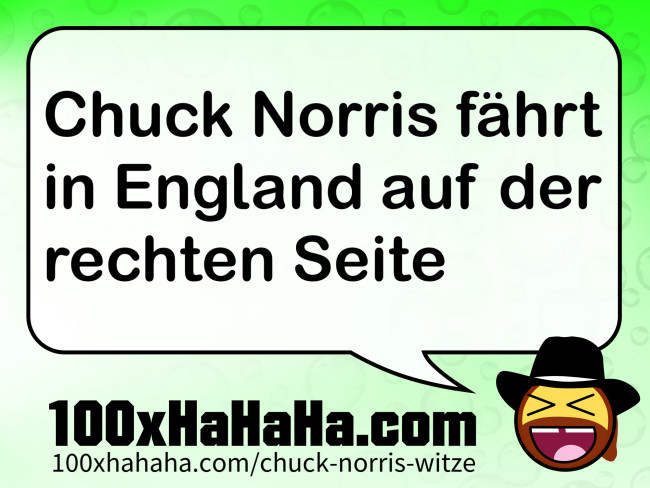 Chuck Norris faehrt in England auf der rechten Seite