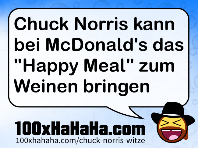 Chuck Norris kann bei McDonald's das "Happy Meal" zum Weinen bringen