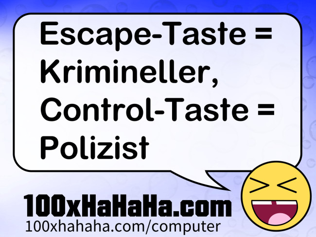Escape-Taste = Krimineller, Control-Taste = Polizist
