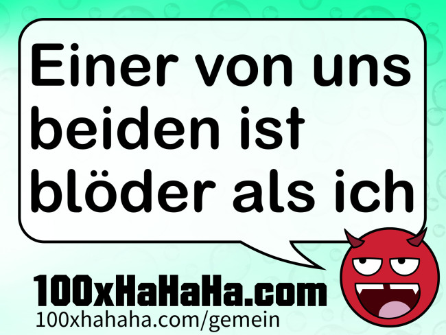 Einer von uns beiden ist bloeder als ich
