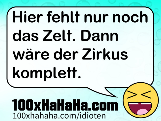 Hier fehlt nur noch das Zelt. Dann waere der Zirkus komplett.