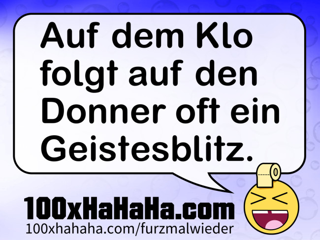 Auf dem Klo folgt auf den Donner oft ein Geistesblitz.