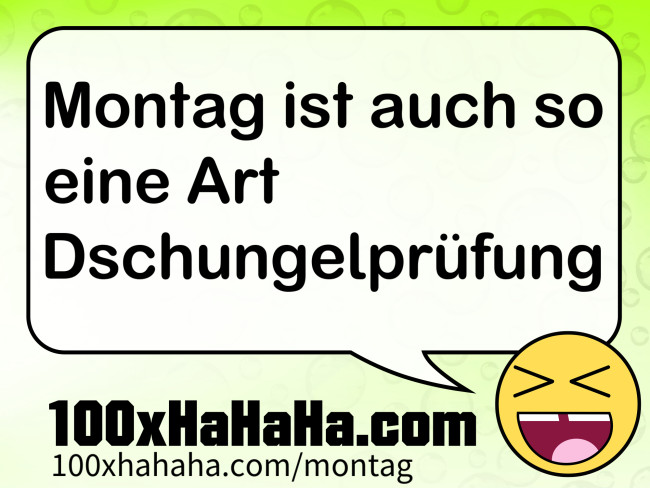 Montag ist auch so eine Art Dschungelpruefung