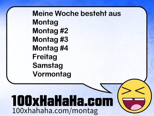 Meine Woche besteht aus / Montag / Montag #2 / Montag #3 / Montag #4 / Freitag / Samstag / Vormontag
