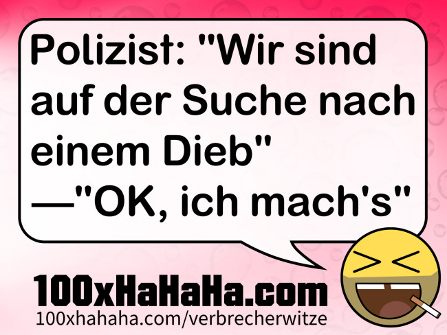 Polizist: "Wir sind auf der Suche nach einem Dieb" —"OK, ich mach's"