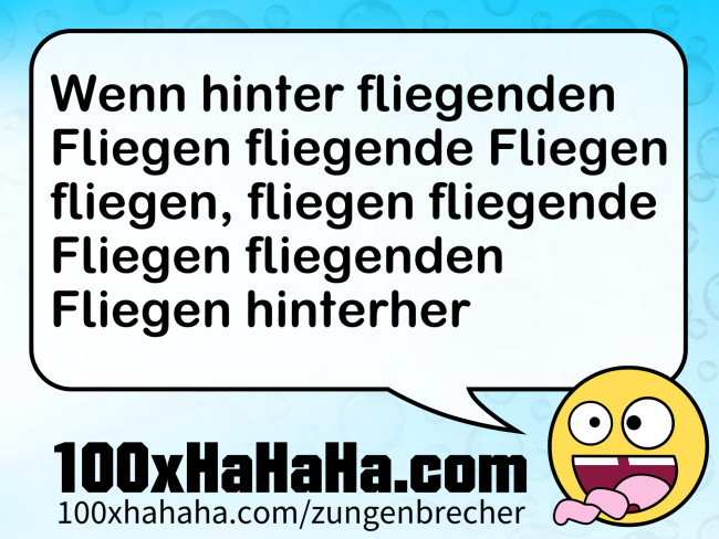 Wenn hinter fliegenden Fliegen fliegende Fliegen fliegen, fliegen fliegende Fliegen fliegenden Fliegen hinterher