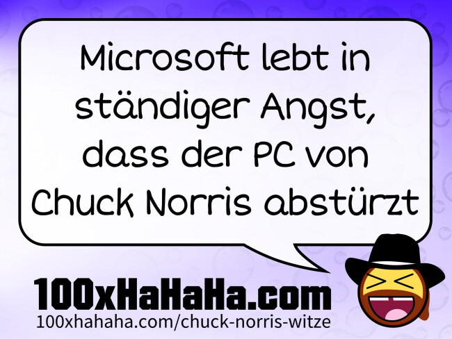 Microsoft lebt in staendiger Angst, dass der PC von Chuck Norris abstuerzt