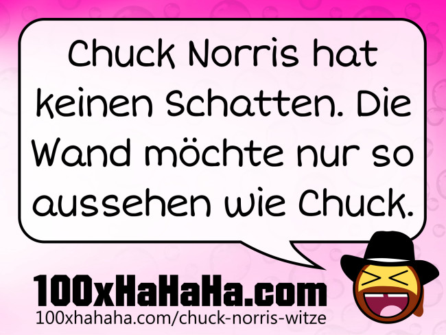 Chuck Norris hat keinen Schatten. Die Wand moechte nur so aussehen wie Chuck