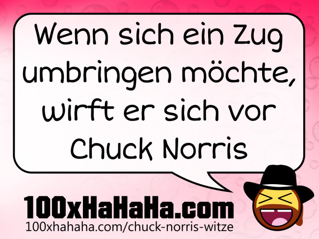 Wenn sich ein Zug umbringen moechte, wirft er sich vor Chuck Norris