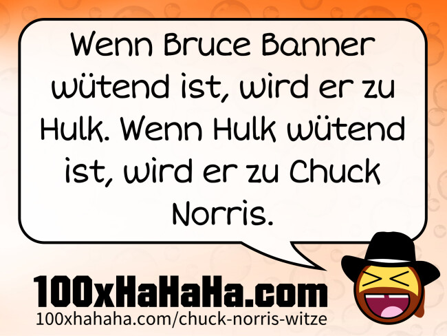 Wenn Bruce Banner wuetend ist, wird er zu Hulk. Wenn Hulk wuetend ist, wird er zu Chuck Norris