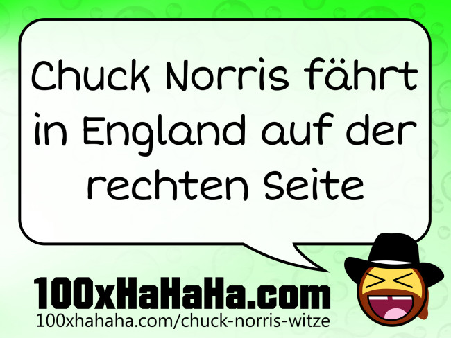 Chuck Norris faehrt in England auf der rechten Seite