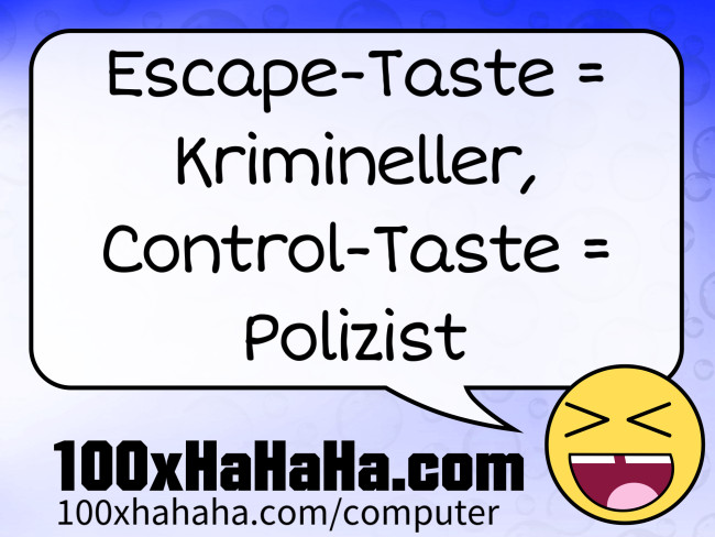 Escape-Taste = Krimineller, Control-Taste = Polizist