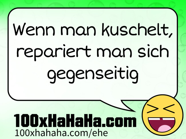 Wenn man kuschelt, repariert man sich gegenseitig