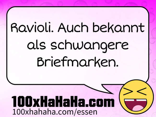 Ravioli. Auch bekannt als schwangere Briefmarken.