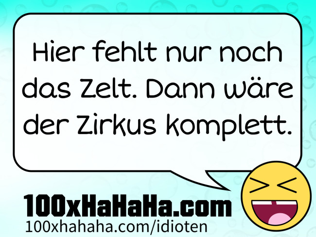 Hier fehlt nur noch das Zelt. Dann waere der Zirkus komplett.